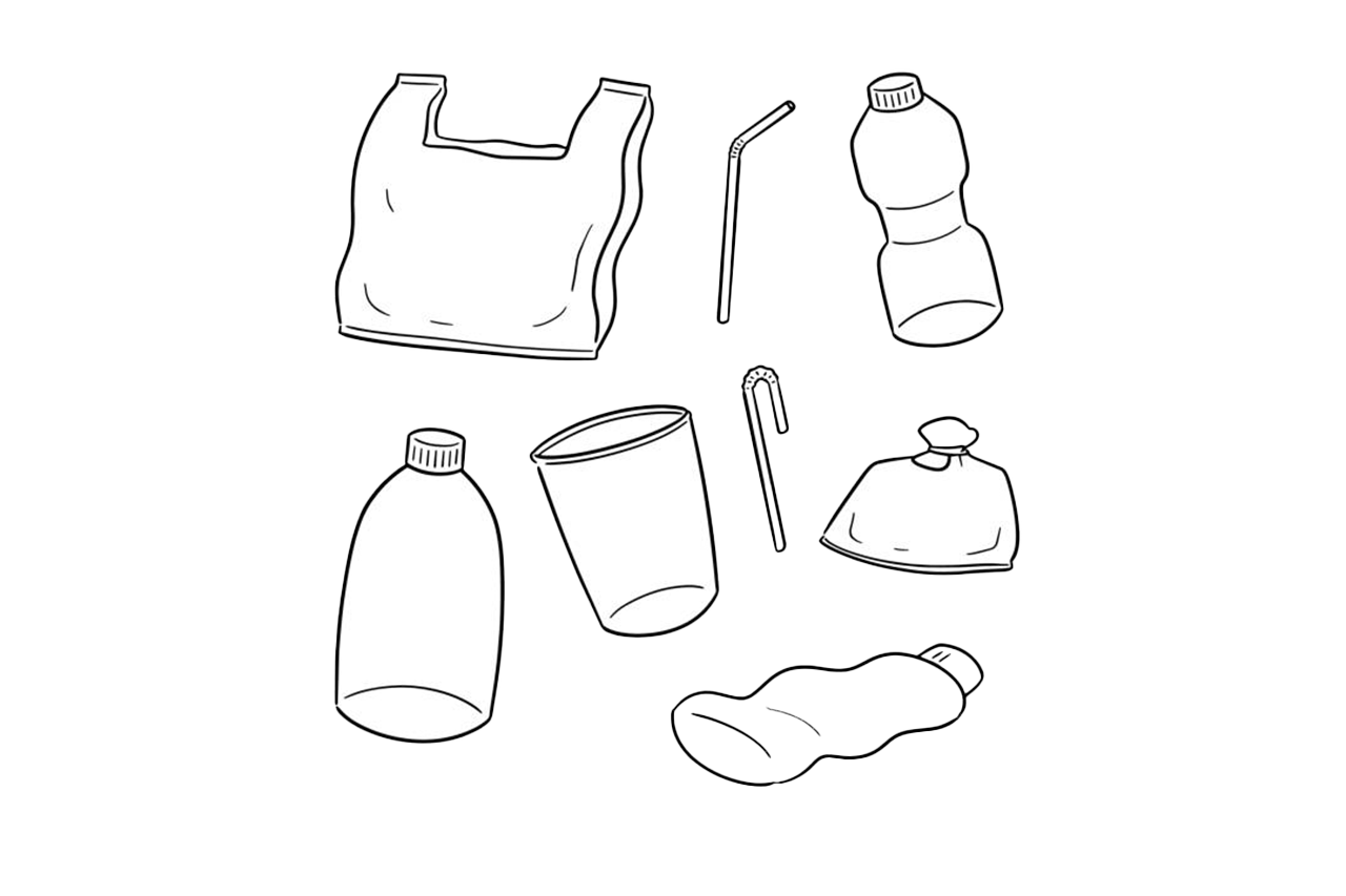 plastic bottles and packages